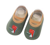Generisch Boys and Girls Indoor Floor Socks Quick Drying Toddler Shoes Early Education Breathable Cartoon Floor Socks Features, Army Green, 9-12 Months