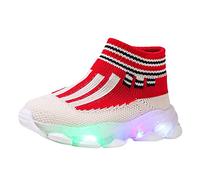 Generisch Boys Girls Mesh Trainers Shine Blinky Indoor Shoes Children's Walking Shoes for Sports Shoes Children's Shoes Breathable Running Shoes Non-Slip Trainers, red, 6 UK Child