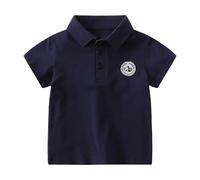 Generisch Boys' Polo Shirt in Classic Plain Design - Short Sleeve Polo with Logo Patch Timeless Basic Top for School and Leisure