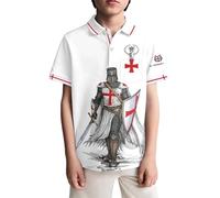 Generisch Boys' Polo Shirt with Impressive Knights Templar Graphic - Children's Polo Shirt in Historical Design | Strong Top for Little Fans of the Middle Ages