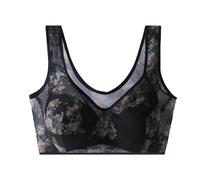 Generisch Bra Women Bra Lace Buttonless Comfortable Push Up Bra Lace Comfort Wireless Lace Bralette for Women Posture Bra Everyday Bra, black, XL