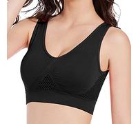 Generisch Bra Women's Yoga Gym Fitness Sports Bra Push-Up Hollow Bra Workout Gym Yoga Bra, black, 7XL