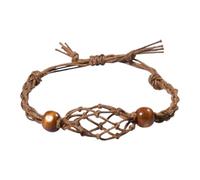 Generisch Bracelet Crystal Stone Holder, Empty Stone Holder - Bracelet Pendant Holder Replacement Cage, Networked Holding Crystal Quartz Stone Making Accessories for DIY Bohemian Jewellery Bracelet