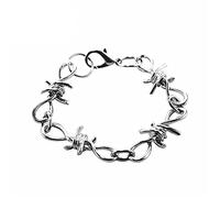 Generisch Bracelet for Evil Eye Gothic Punk Women's Metal Men and Wire Thorn Bracelet Spike Bracelets Charm Bracelet, one size, Alloy Steel, No Gemstone