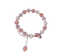 Generisch Bracelet Packaging Handmade Beaded Bracelet With Blue And Clear Star Charms Peach Strawberry Transfer Peach Fringe Bracelet Personalised Women's Bracelet 3 First Names, one size, Plastic, No