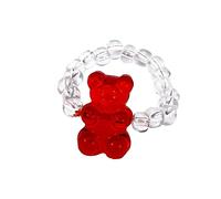 Generisch Bracelet Rings Resin Cold Cute Pearl Ring Finger Ring Macaroon Rings Elastic (A, One Size)