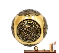 Generisch Brass Happiness - Decoration, Symbolic Prosperity Charm Piece, Six Sided Brass Fidget Cube, Six Sided Relaxation Ornament, Spiritual for Home, Writing