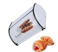 Generisch Bread Bread Storage Box - Bread Cost for Kitchen Counter | Bread Storage Case | Bread Holder | Roll the Top Lid Food Container | Household Dessert Fresh Organiser Box for Toast Bread