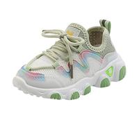Generisch Breathable Baby Shoes with Lace for Soft Toddler Shoes Mesh Lightweight Trainers Flexible Sole for Crawling First Walking Age Airy Comfortable for Active Explorers, Green, 28.5 Little Kids
