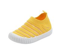 Generisch Breathable girls' casual shoes with woven mesh for summer lightness, comfortable fit in everyday life, yellow, 11.5 UK Child