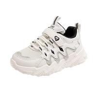 Generisch Breathable girls' sports shoes with thick soles for all year round use, non-slip, comfortable with lacing, hook loop, black, 10.5 UK Child