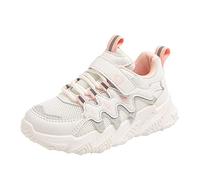 Generisch Breathable girls' sports shoes with thick soles for all year round use, non-slip, comfortable with lacing, hook loop, pink, 11.5 UK Child