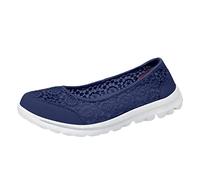 Generisch Breathable Lace Up Shoes for Women Flat Casual Shoes Unisex Lightweight Mesh Work Shoes Sporty Breathable Work Shoes, blue, 6 UK