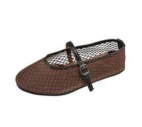 Generisch Breathable mesh casual shoes for women, comfortable lightweight slip-on trainers for everyday use, brown, 9 UK