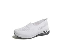 Generisch Breathable mesh slip-on shoes - lightweight, comfortable casual shoes with soft sole for everyday easy putting on, White, 9 UK