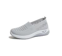 Generisch Breathable mesh slip-on shoes - lightweight, comfortable casual shoes with soft sole for everyday easy putting on, gray, 6 UK