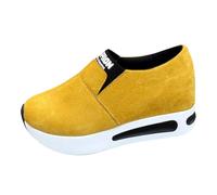 Generisch Breathable Slip On Hiking Shoes, Soft Sole, Lightweight Casual Sneakers with Arch Support, Non-Slip Comfort Insoles, yellow, 6 UK