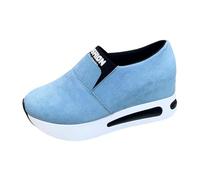 Generisch Breathable Slip On Hiking Shoes, Soft Sole, Lightweight Casual Sneakers with Arch Support, Non-Slip Comfort Insoles, blue, 6 UK