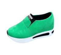 Generisch Breathable Slip On Hiking Shoes, Soft Sole, Lightweight Casual Sneakers with Arch Support, Non-Slip Comfort Insoles, Green, 4 UK