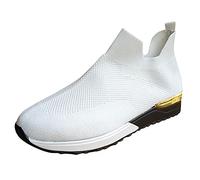 Generisch Breathable women's mesh sports shoes for outdoor activities leisure with robust outsole, modern design in trendy sports colour for optimal ventilation in all weather conditions, White, 7 UK