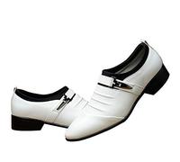 Generisch British Mens Shoes - Formal Leather Shoes for Weddings Everyday Toe High Quality Craftsmanship Stylish Design Comfortable, White, 12 UK
