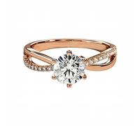 Generisch Brooch The Rings Round Hearts Arrows Cut Silver Ring Diamond Ring Engagement Hand Wash for Women Filigree Rings For Women, C, Metal, No Gemstone