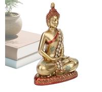 Generisch Buddha Figures - Meditating Sitting Zen Buddha Resin Figure | Compact Meditation Statue for Living Room Display Case Table Decoration