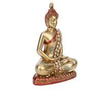 Generisch Buddha Statue for Indoor Use, Buddha Sculpture Made of Gold-Coloured Resin for Desk, Compact Meditation Statue for Living Room, Showcase, Table Decoration