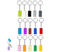 Generisch Building Blocks Keyring Set of 15 Pendants Decoration & Bricks & Colourful Plastic Key Ring