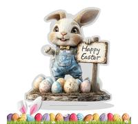 Generisch Bunny Decoration, Two-Dimensional Seasonal Spring Table Decoration as a Centrepiece - Eggs Seasonal Holiday Decoration - For Bedroom Desk Cabinet Windowsill