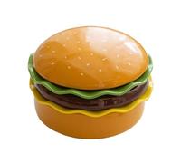 Generisch Burger Plate Set - Microwave Safe Ceramic Tableware - Hamburger Shaped Plate Set | for Food Snacks Desserts Kitchen Home Restaurant Flat Camping Barbecue Party Holiday