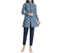 Generisch Burkini Women's Muslim Swimwear 3-Piece Full Cover Hijab Rash Guard Large Sizes Burkini Modest Swimsuit Elegant Floral Print Swimwear Modest Swimsuit Islamic Clothing