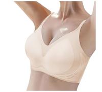 Generisch & Bustier Women's Seamless Push Up Bra Ice Silk Cool Jelly Thin Soft Hold Breathable Comfortable Back Top With Lace, beige, M
