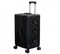 Generisch Cabin Luggage Suitcase with Wheels, Aluminium Frame, Zipperless Polycarbonate Hard Shell, 4 Wheels, Combination Lock, Wet/Dry Separation and Folding Cup Holder, Black, 20in