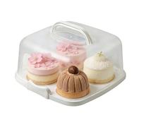 Generisch Cake Container for Transport, Transparent, Reusable Presentation Container, 25 cm Cake Holder with Lid, Perfect for Cakes, Cupcakes, Desserts, Muffins, Bread, on the Go and at Home