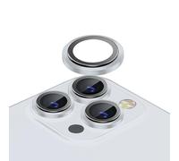 Generisch Camera Protector for iPhone 14 Pro 6.1 Inch and iPhone 14 Pro Max 6.7 Inch, Scratch Resistant 9H Tempered Glass Film, Single Metal Ring HD Clear - 3 Pack (Silver)