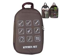 Generisch Camp Kitchen , High-Capacity Cooking Utensils Bag, 14.96 x 9.06 x 1.18 Inches Waterproof Outdoor Tableware Storage, Travel Gear for Camping, Hiking & RV Trips, Coffee colour, Siehe