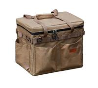 Generisch Camping Storage Bag, Waterproof Outdoor Equipment with Hooks, Outdoor for Travel and as a Carry Bag, for Tools, Tea Service, Tableware, Bottles, Picnic, Hiking and Fishing, Sand colour., see