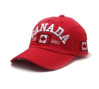 Generisch Canada Baseball Cap Canada Day Embroidered Maple Leaf Flag Adjustable Hat 2025, red, One Size