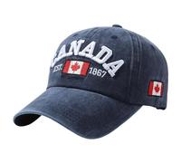 Generisch Canada Baseball Cap, Canada Day Embroidered Maple Leaf Flag, Adjustable Hat Winter Hats Men, navy, One Size