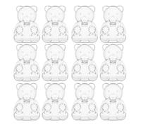 Generisch Candy Jar with Lid, Pack of 12 Bear Shaped Containers, Transparent Candy Jars, for Biscuits, Sugar, Tea, Chocolate, Kitchen, Wedding, Holiday, Christmas