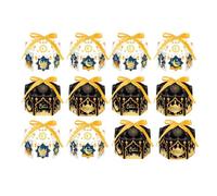 Generisch Candy Packaging Boxes, Religious Hexagon Design for Storage, Pack of 12 Hexagonal Houses Design Cookie Tins, for Pastries, Cupcakes, Snacks