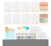 Generisch Canvas Painting Kit, 10-Piece Acrylic Paint Set with Canvases, Portable Washable Drawing Supplies for Artists, Adults, Girls, Crafts, Lessons, Home and Outdoor Use