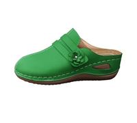 Generisch Canvas Shoes Women's Blue Large Sizes with Platform Headband and Open Toe Ice Hockey Shoes Women, Green, 6 UK
