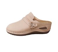 Generisch Canvas Shoes Women's Blue Large Sizes with Platform Headband and Open Toe Ice Hockey Shoes Women, beige, 6 UK
