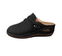 Generisch Canvas Shoes Women's Blue Large Sizes with Platform Headband and Open Toe Ice Hockey Shoes Women, black, 8 UK