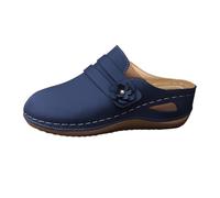 Generisch Canvas Shoes Women's Blue Large Sizes with Platform Headband and Open Toe Ice Hockey Shoes Women, navy, 9 UK