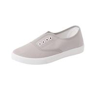 Generisch Canvas Shoes Women's Fabric Shoes Women's Canvas Trainers Fabric Trainers Casual Shoes Walking Shoes Summer Boat Shoes Low Shoes Loafer Slip On Flat Shoes Wide Feet Breathable Com, gray, 5