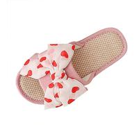 Generisch Canvas Shoes Women's Four Seasons Cute Slippers for Non-Slip Fpir Season Fabric Cotton Colourful Slippers Wedding Shoes Women Silver, pink, 8.5 UK