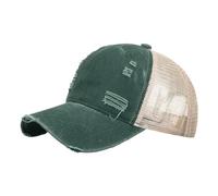 Generisch Cap Without Visor Men's Casual Simple Plain Broken Holes Washed Mesh Cap Duck Tongue Hat Sun Protection Sun Hat Baseball Cap White Peaked Cap, Green, One Size